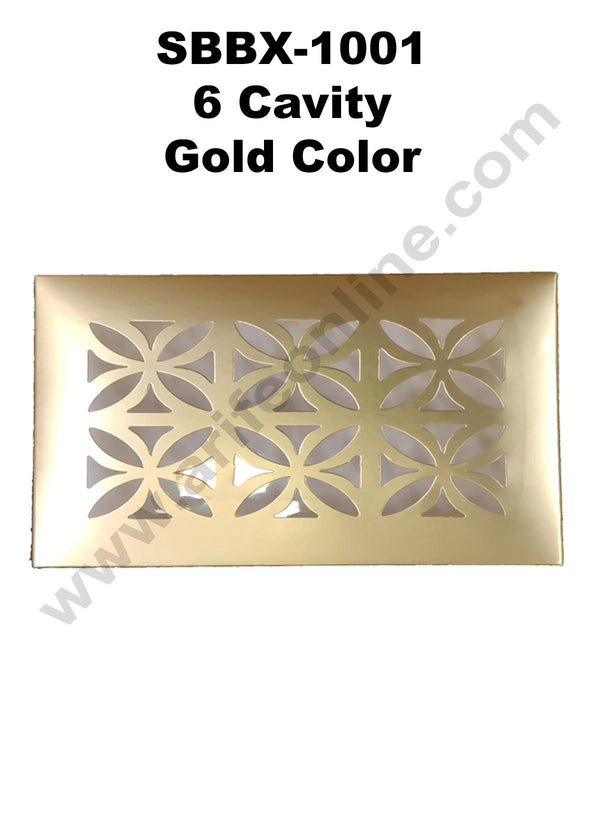 Cake Decor Gold Color 6 Cavity Cardboard Paper Chocolate Boxes Candy Boxes Chocolate Gift Sweet Box (Pack of 10pcs)