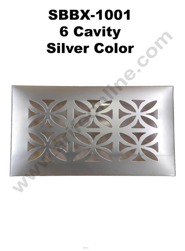 Cake Decor Silver Color 6 Cavity Cardboard Paper Chocolate Boxes Candy Boxes Chocolate Gift Sweet Box (Pack of 10pcs)