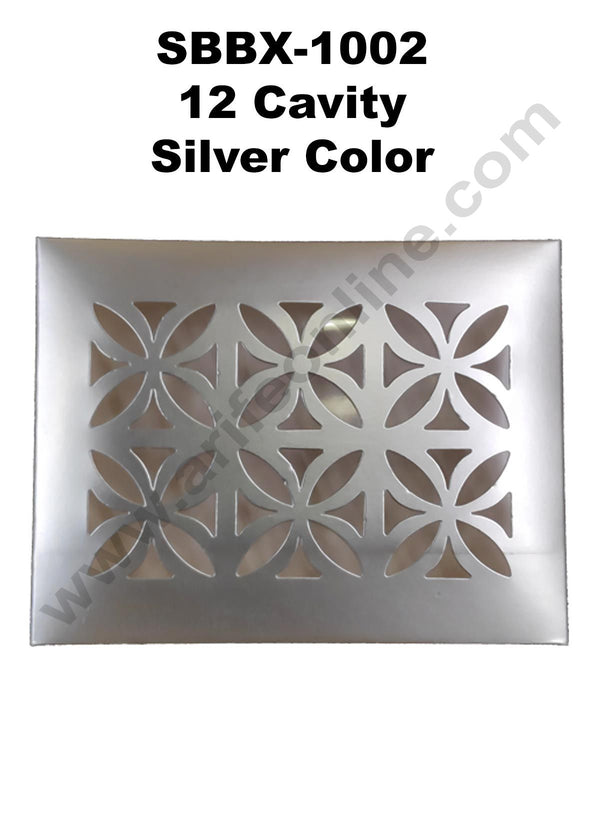 Cake Decor Silver Color 12 Cavity Cardboard Paper Chocolate Boxes Candy Boxes Chocolate Gift Sweet Box (Pack of 10pcs)