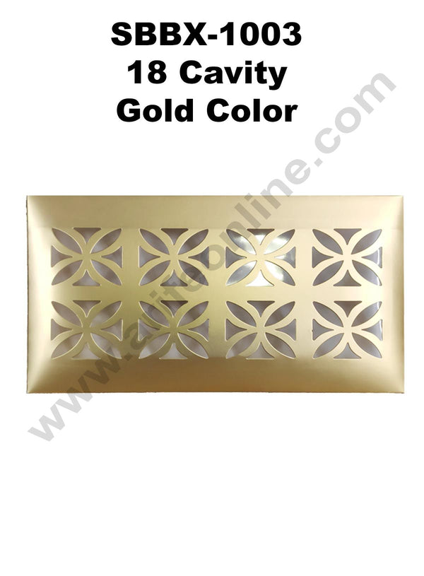 Cake Decor Gold Color 18 Cavity Cardboard Paper Chocolate Boxes Candy Boxes Chocolate Gift Sweet Box (Pack of 10pcs)