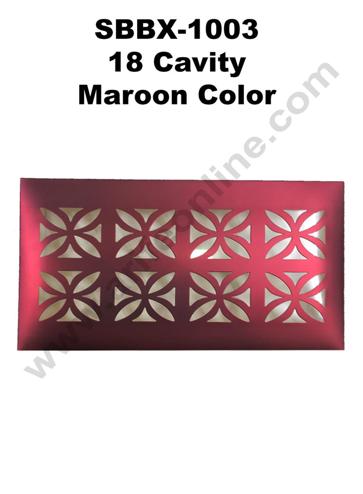 Cake Decor Maroon Color 18 Cavity Cardboard Paper Chocolate Boxes Candy Boxes Chocolate Gift Sweet Box (Pack of 10pcs)