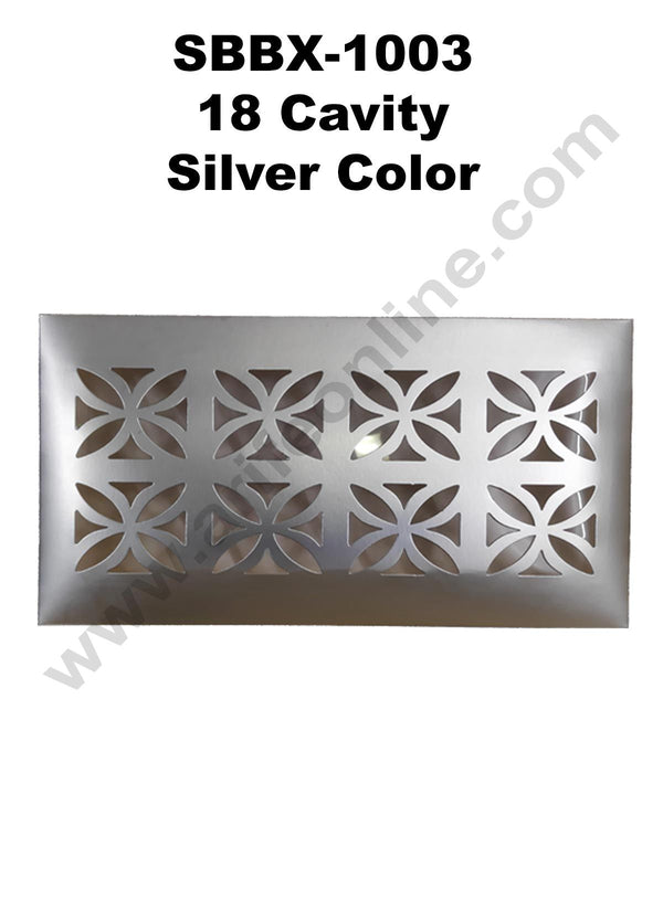 Cake Decor Silver Color 18 Cavity Cardboard Paper Chocolate Boxes Candy Boxes Chocolate Gift Sweet Box (Pack of 10pcs)