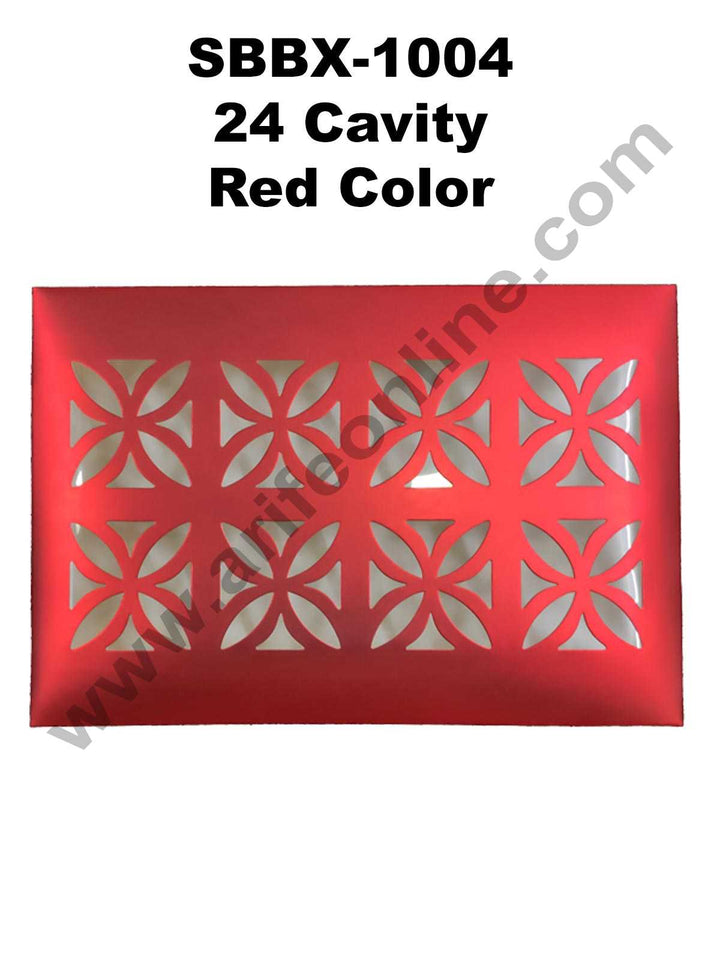 Cake Decor Red Color 24 Cavity Cardboard Paper Chocolate Boxes Candy Boxes Chocolate Gift Sweet Box (Pack of 10pcs)