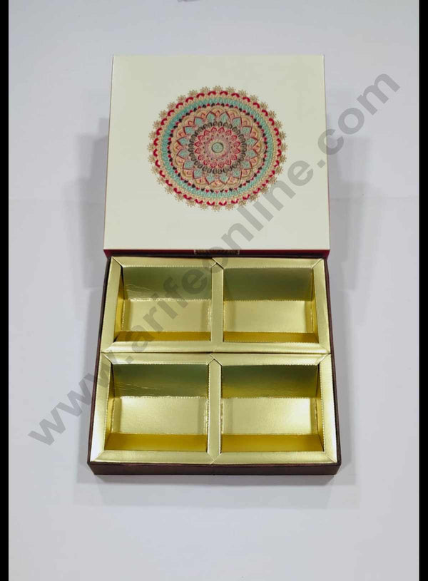 Cake Decor Diwali Boxes 9*9 Dry Fruit Boxes Chocolate Gift Sweet Box (SBBXD-60201D)