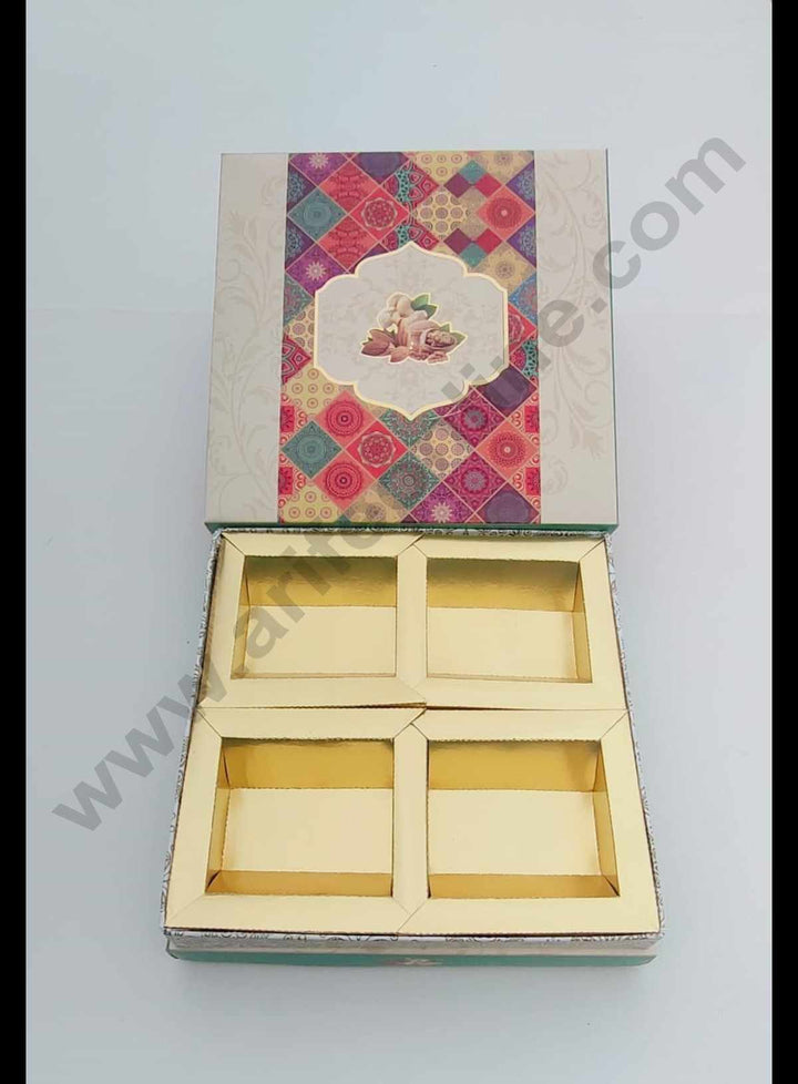 Cake Decor Diwali Boxes 8*8 Dry Fruit Boxes Chocolate Gift Sweet Box (SBBXD-6266D)