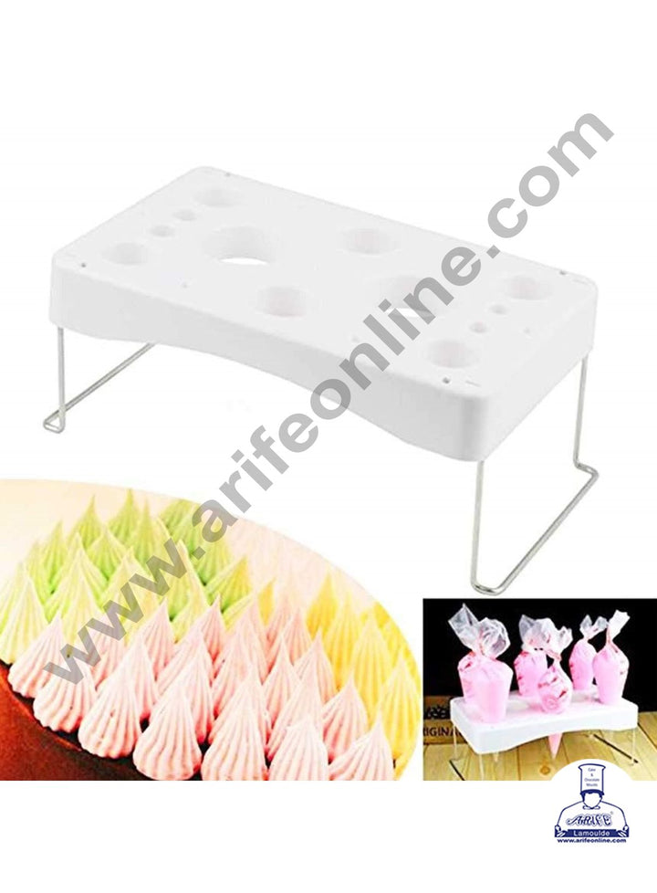 Cake Decor Cake Decorating Icing Bag Holder Tray Stand - 8-Hole Pastry Tube Holder Tool