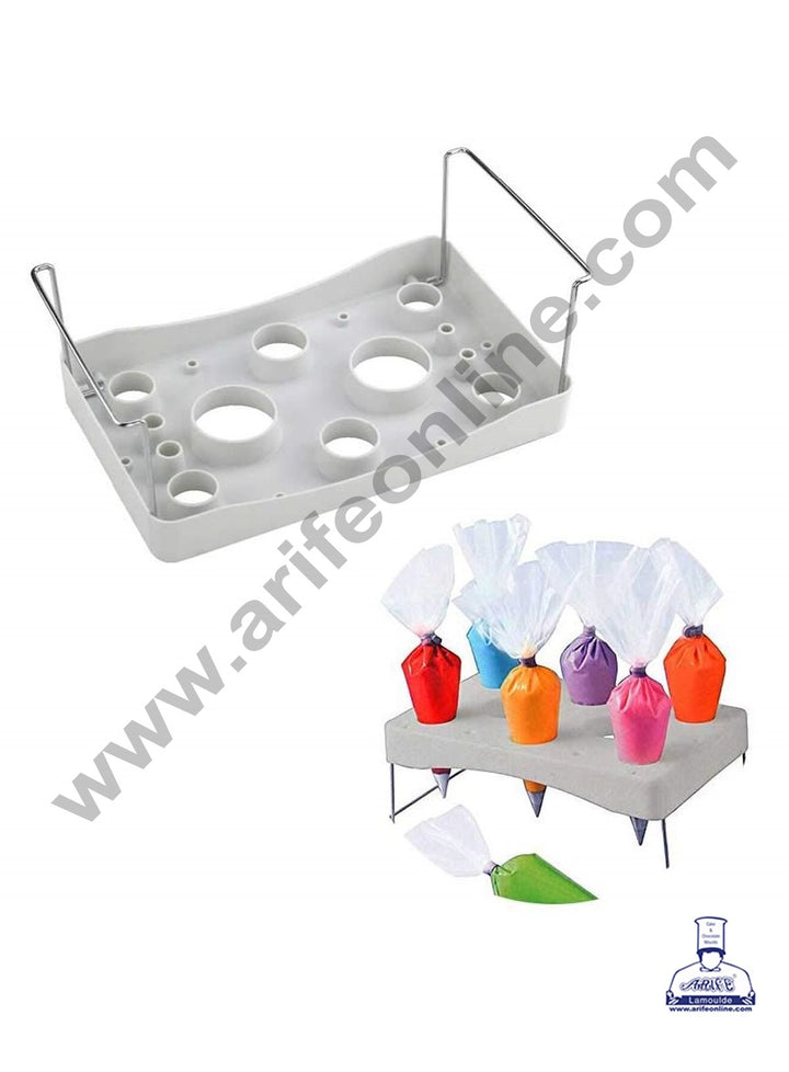 Cake Decor Cake Decorating Icing Bag Holder Tray Stand - 8-Hole Pastry Tube Holder Tool