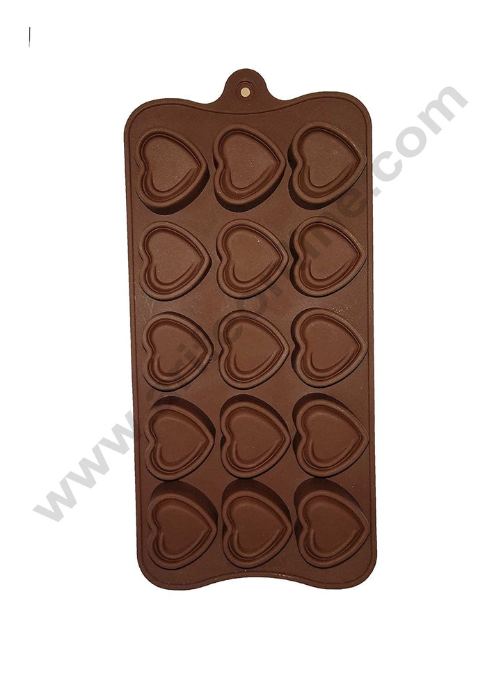 Heart in Heart Shape Silicone Brown Chocolate Moulds