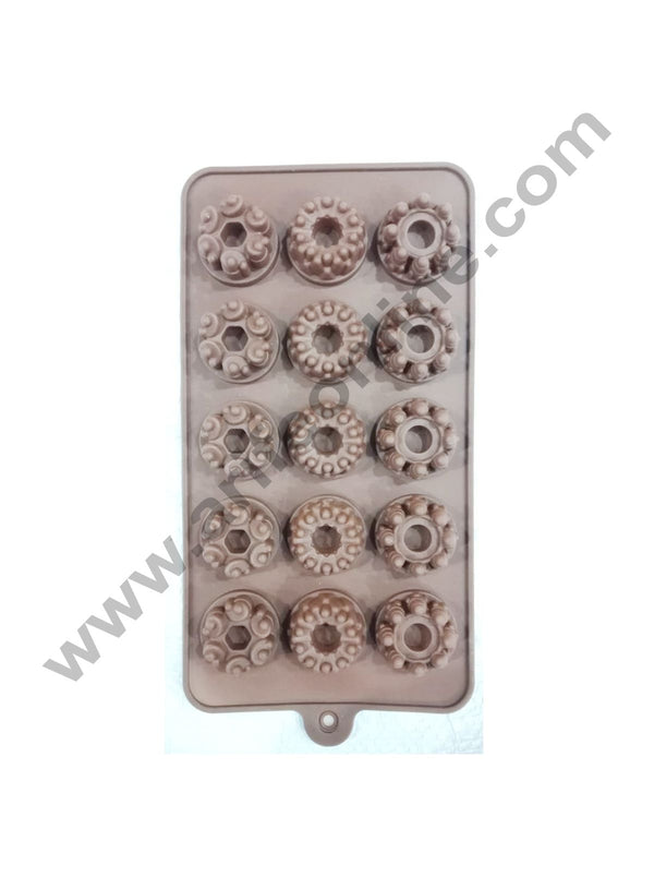 Cake Decor 15 Cavity Donut with Flower Shape Silicone Chocolate Mould