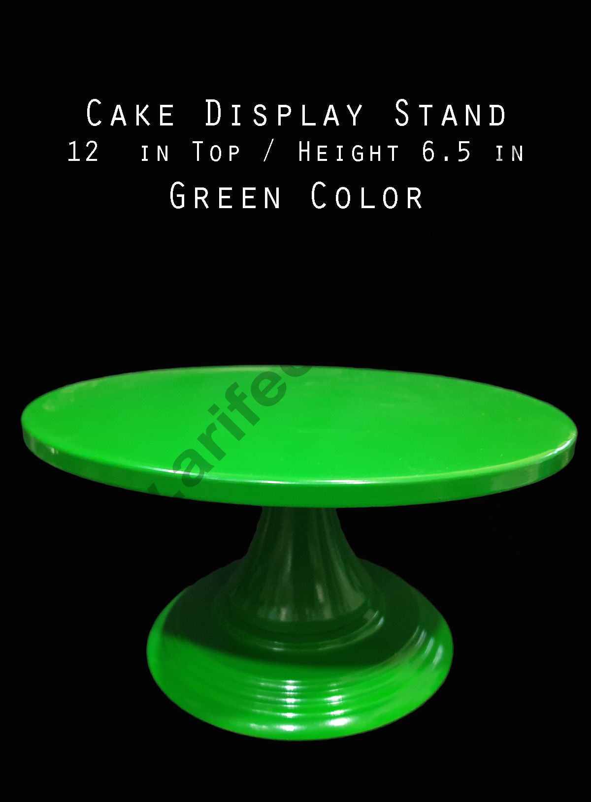 Cake Decor Cake Display Stand Metal Green (12 in Diameter x 6.5 in H