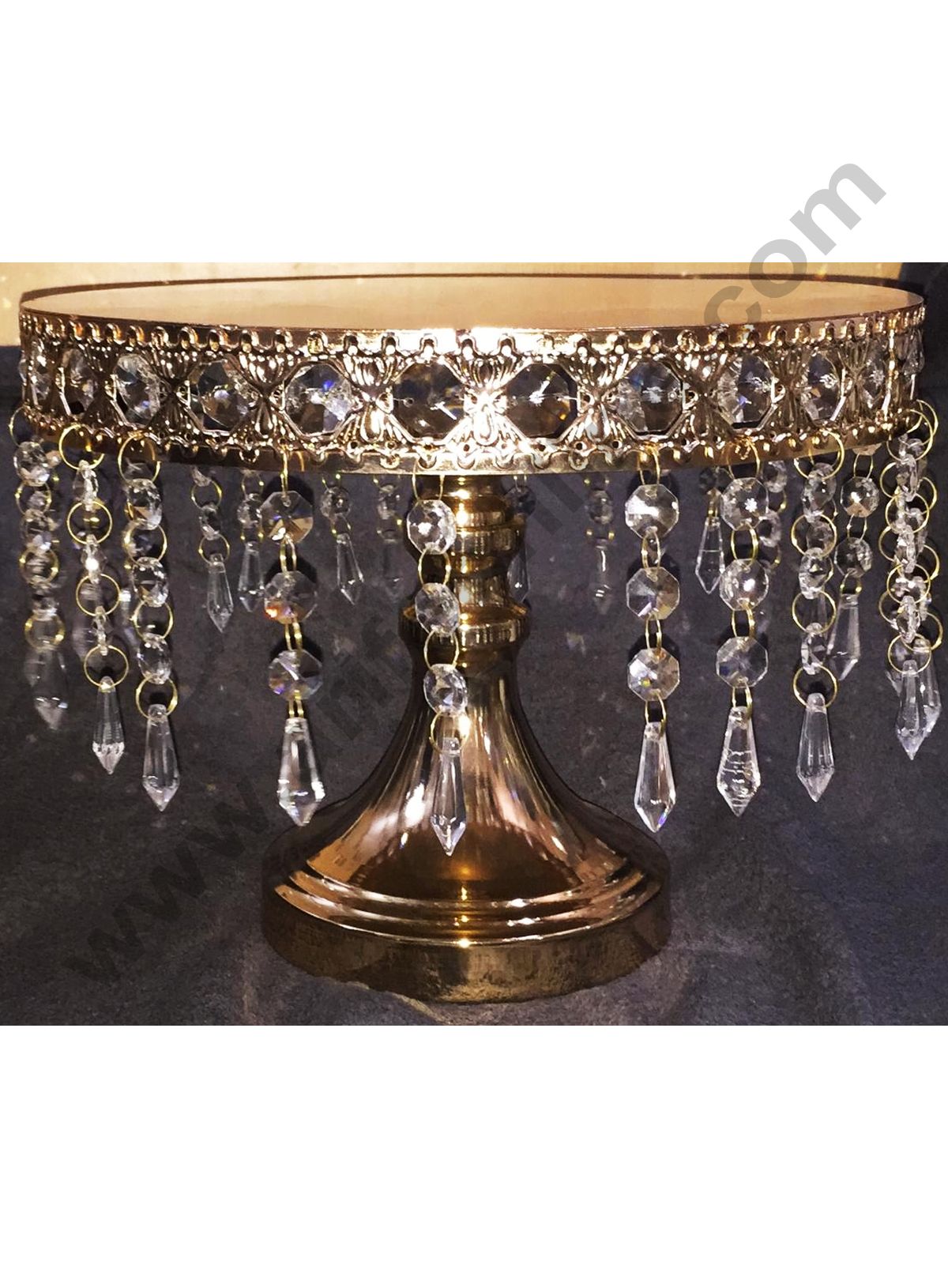Cake Decor Gold Metal fancy Cake Stand with Diamonds Display Stand (12 ...