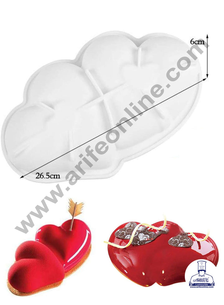 Cake Decor 2 Cavity Silicon 3D Diamond Heart Entremet Cake Mould Mousse Mold