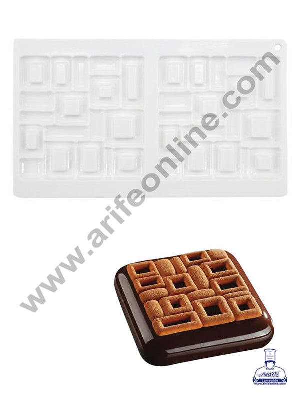 Cake Decor 3D 2 Cavity Square Geometric Garnishing Shape Cake Molds Entremet Cake Mould Mousse Mold