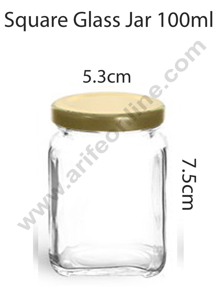 Cake Decor Square Glass Jars