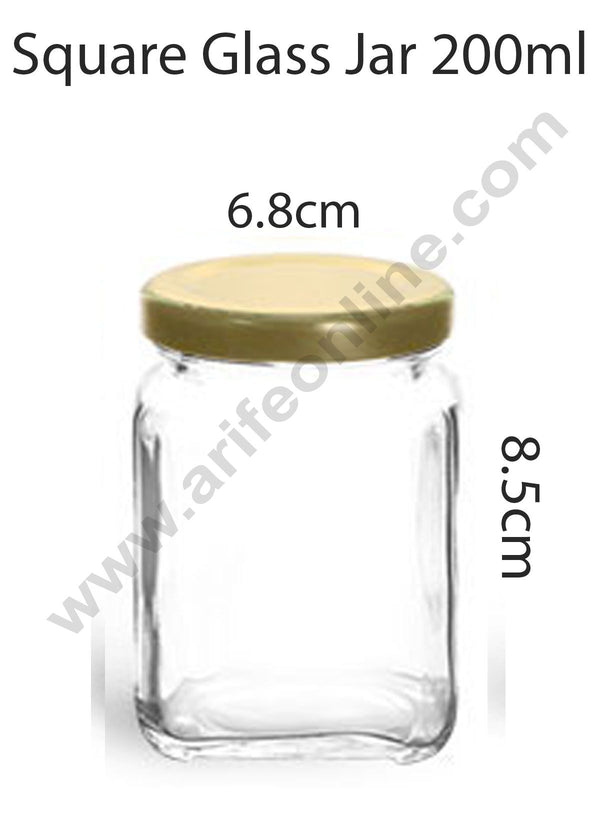 Cake Decor Square Glass Jars