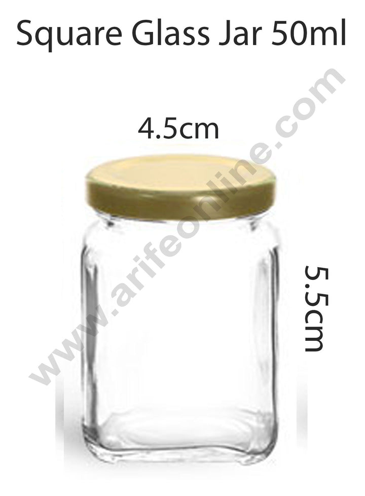 Cake Decor Square Glass Jars