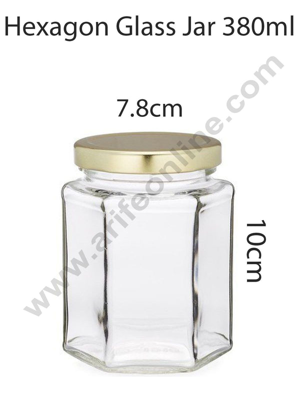 Cake Decor Hexagon Glass Jars