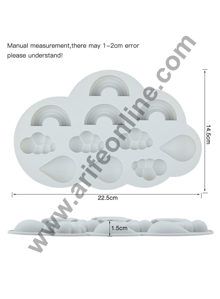 Cake Decor 11 Cavity Chocolate Mould Silicone Rainbow Cloud and Drop Silicon Jelly Candy Mould
