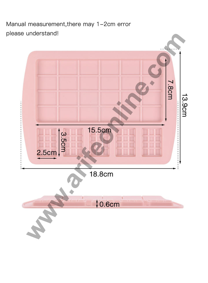 Cake Decor 6 Cavity Silicone Chocolate Mould Bar Shape and Mini Chocolate Bar Shape Silicon Jelly Candy Mould