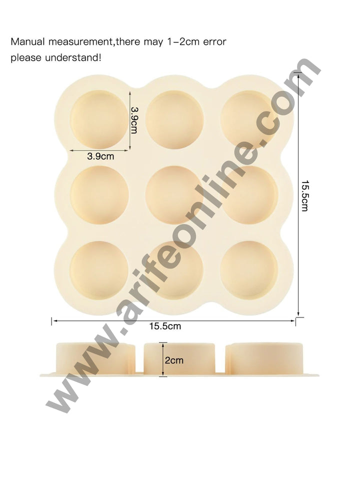 Cake Decor 9 Cavity Silicone Chocolate Mould Round Shape Silicon Jelly Candy Mould