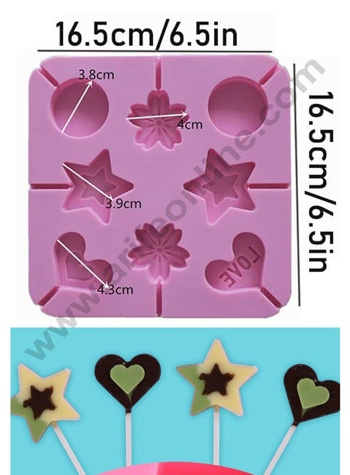 Cake Decor 8 Cavity Silicone Lollipop Mould Plane Round Heart Star Silicon Jelly Candy Moulds