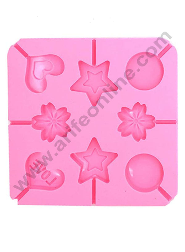 Cake Decor 8 Cavity Silicone Lollipop Mould Plane Round Heart Star Silicon Jelly Candy Moulds