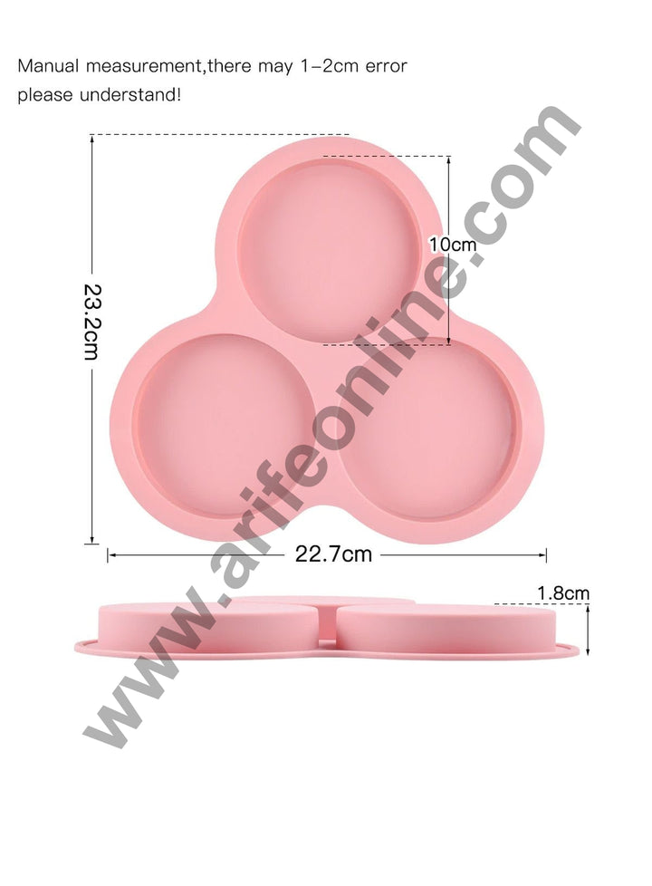 Cake Decor 3 Cavity Silicone Chocolate Mould Sharp Round Shape Silicon Jelly Candy Mould