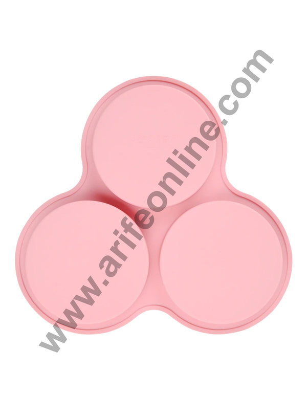 Cake Decor 3 Cavity Silicone Chocolate Mould Sharp Round Shape Silicon Jelly Candy Mould