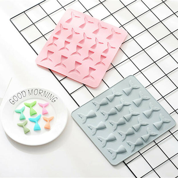 Cake Decor 18 Cavity Silicone Chocolate Mould Mermaid Tail Shape Silicon Jelly Candy Mould