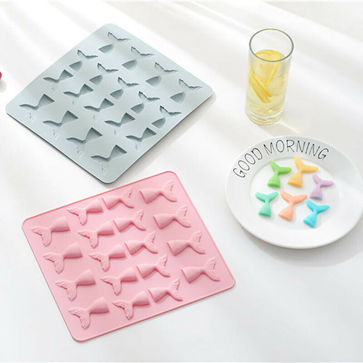 Cake Decor 18 Cavity Silicone Chocolate Mould Mermaid Tail Shape Silicon Jelly Candy Mould