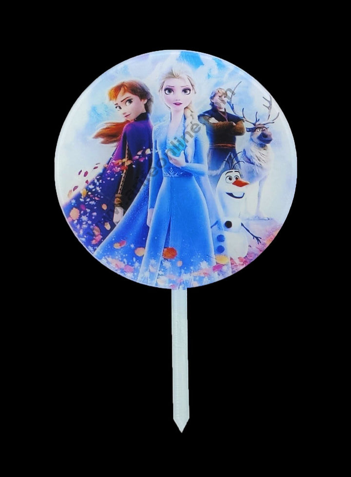 Cake Decor 5.5 Inches Digital Printed Cake Toppers - Frozen Theme Anna Elsa