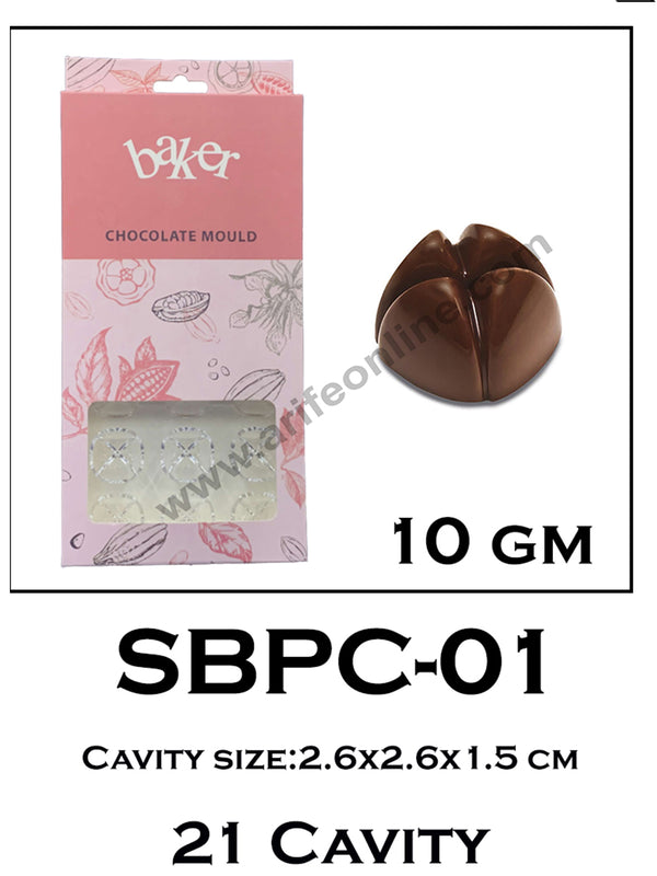 Cake Decor 21 Cavity Polycarbonate Chocolate Mould SBPC-01