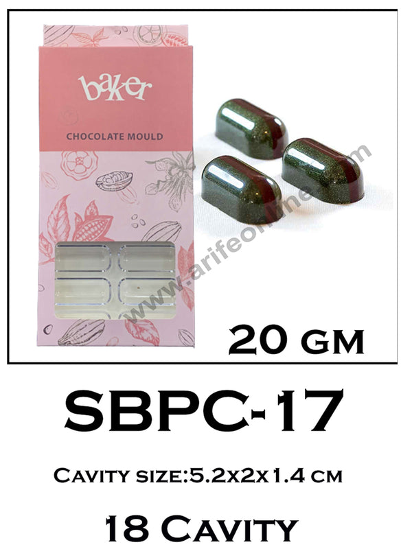 Cake Decor 18 Cavity Polycarbonate Chocolate Mould SBPC-17