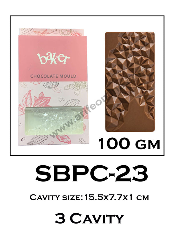 Cake Decor 3 Cavity Bar Polycarbonate Chocolate Mould SBPC-23