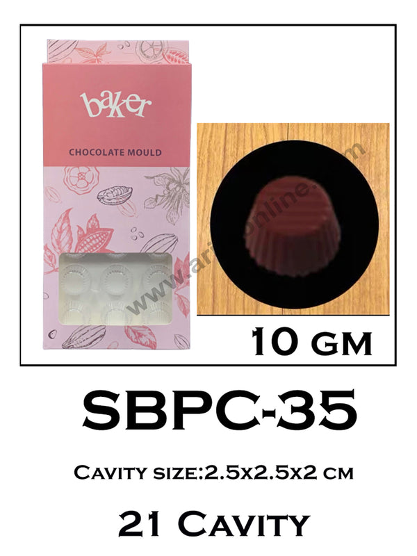 Cake Decor 21 Cavity Polycarbonate Chocolate Mould SBPC-35