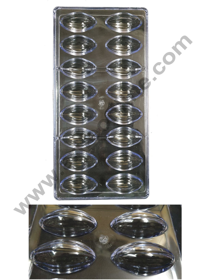 Cake Decor 16 Cavity Bean Shape Polycarbonate Chocolate Mould SBPS-022