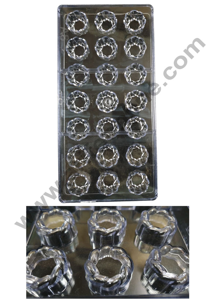 Cake Decor 21 Cavity Flower Shape Polycarbonate Chocolate Mould SBPS-023