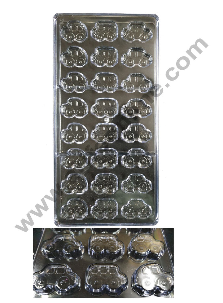 Cake Decor 24 Cavity Car and Bus Polycarbonate Chocolate Mould SBPS-025