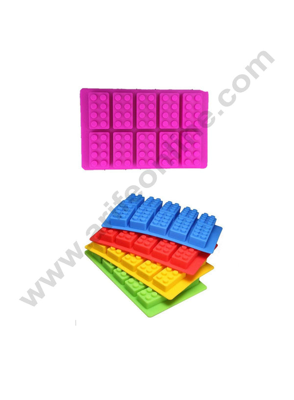 Cake Decor 10 in 1 Silicon Bakeware Blocks Shape Ice Cube Mould Cupcake Moulds Muffin Mould