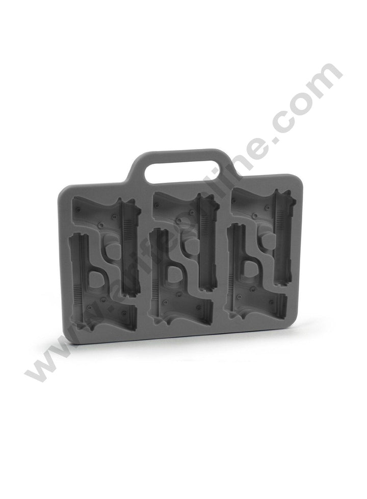 Cake Decor 6 in 1 Silicon Bakeware Gun Shape Ice Mould Muffin Mould