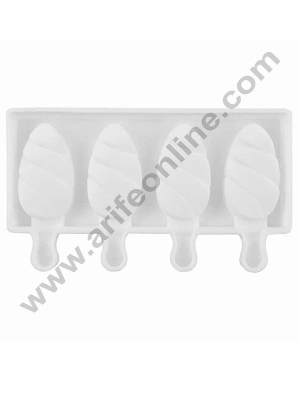 Cake Decor 4Pcs White Classic Silicone Unicorn Horn Cakesicle Mold Popsicle Easy Ice Cream Bar Mold