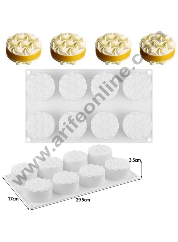 Cake Decor Silicon 8 Cavity Mousse Cake Mould Silicon Moulds SBSM-506