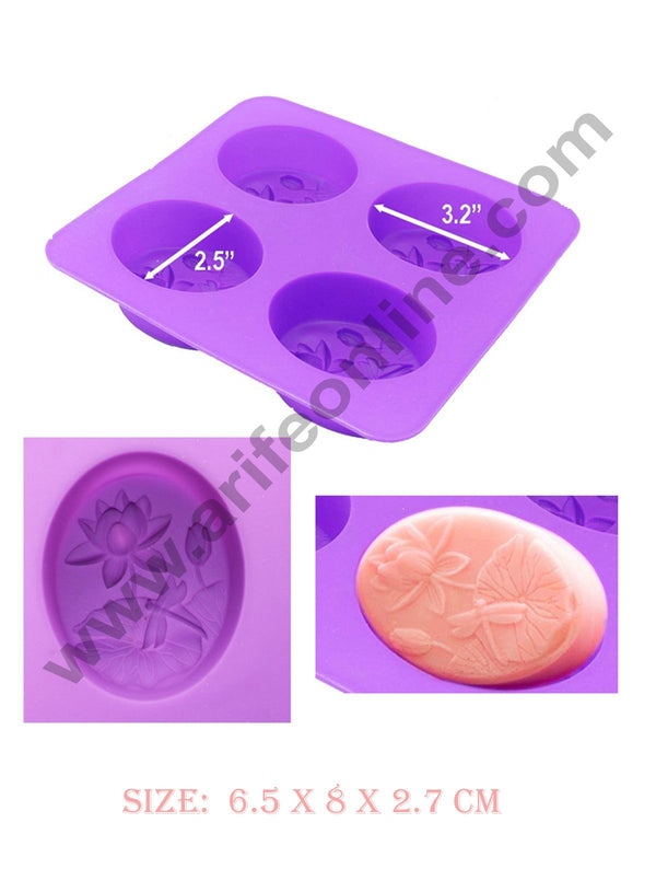 Cake Decor 4 Cavity Flower Silicone Moulds for Soaps and Chocolate Jelly Desserts Mould