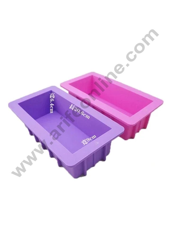 Cake Decor Silicon Rectangular With Handle Soap /Cake /Loaf Mold Size :20.6 x 6.4 x 9 CM
