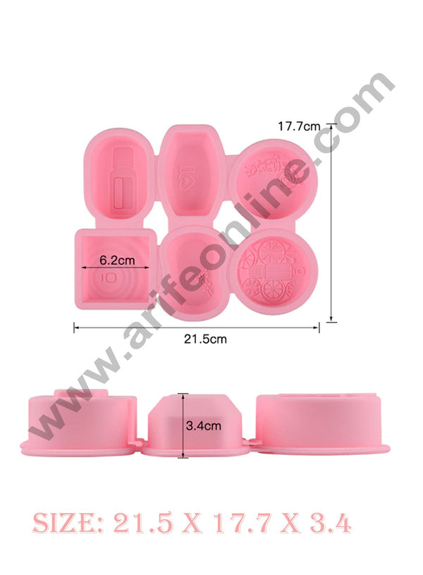 Cake Decor 6 Cavity Flower Design Silicone Moulds for Soaps and Chocolate Jelly Desserts Mould
