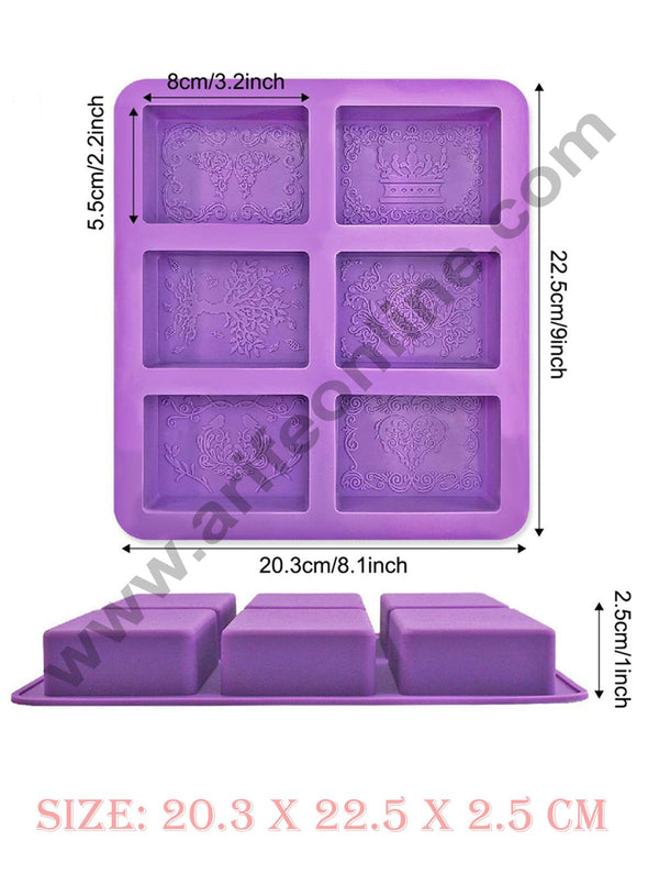 Cake Decor 6 Cavity Oval Plain Caves Design Silicone Moulds for Soaps and Chocolate Jelly Desserts Mould