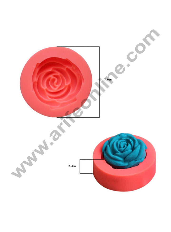 Cake Decor Silicon 1 Cavity Rose Soap Mould /Cake Muffin Mould Size : 7.0 x 7.0 x 2.4 CM