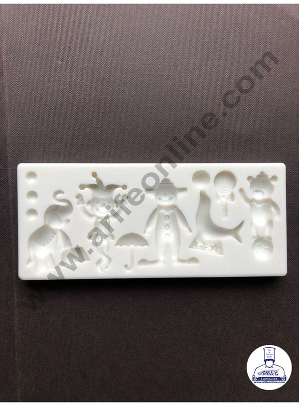 Cake Decor Silicone 10 Cavity Elephant Joker Monkey Umbrella Fondant Marzipan Mould