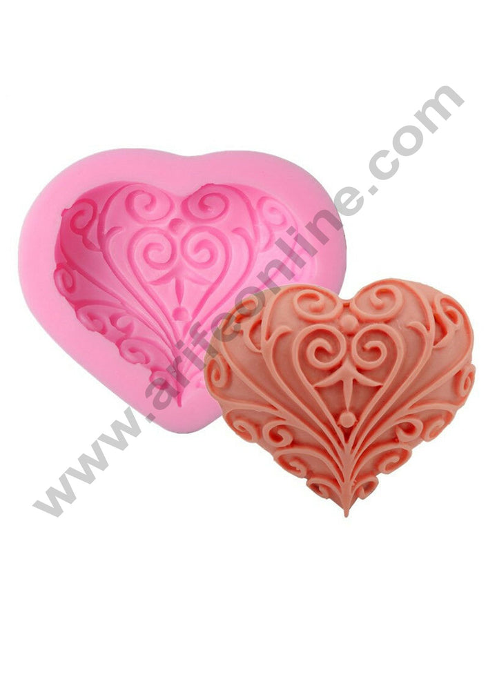 Cake Decor 3D Embossed Heart Flower Silicone Fondant Mold Cake Decorating