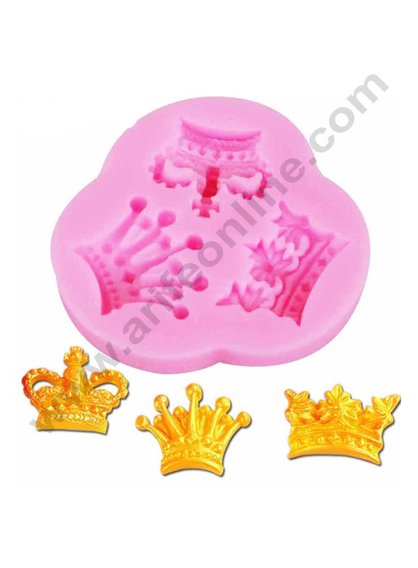 Cake Decor Silicone 3 Cavity Crown Shaped Silicone Fondant Clay Marzipan Cake Decoration Mould SBSP-701